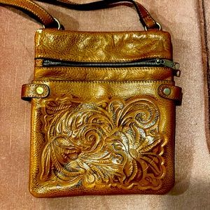 Patricia Nash Prizzi Leather Crossbody Tooled